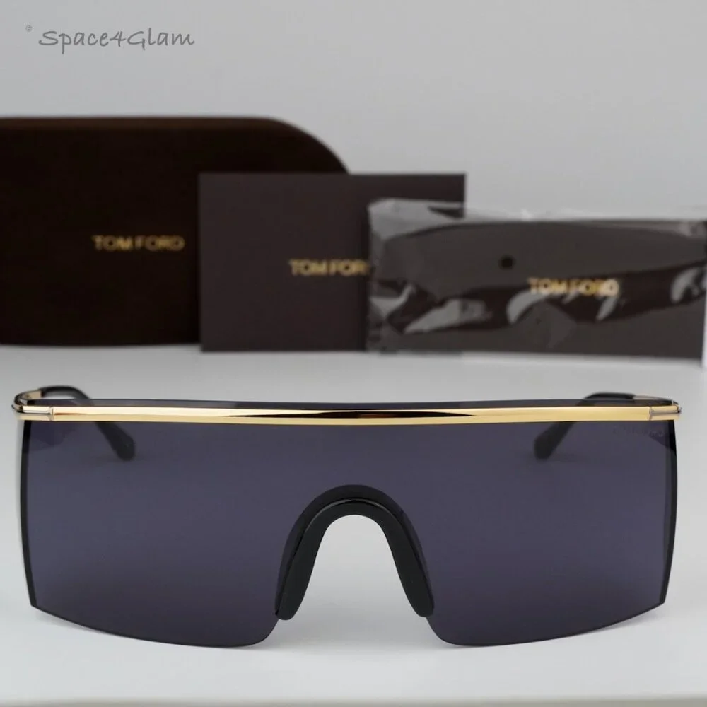 NEW Tom Ford FT0980/S 30A PAVLOS-02 Gold Grey Shield Unisex Sunglasses TF 098/S